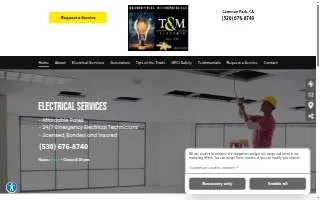 T&M Electric of Cameron Park website