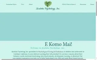 Kealoha Psychology, Inc. website