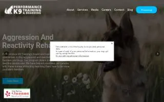 Performance K9 Training website