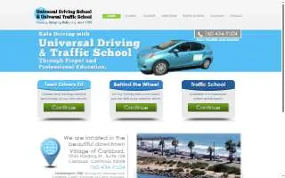 Universal Driving School of Carlsbad website