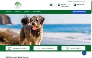 Ceres Veterinary Clinic website