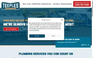 Teeples Plumbing & Drilling Inc. website