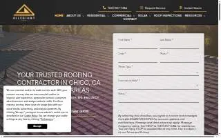 Allegiant Roofing website