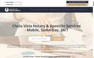 Chula Vista Notary Public Services website