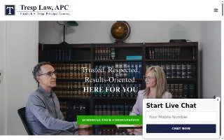 Tresp Law, APC website