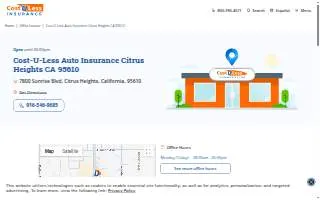 Cost-U-Less Insurance of Citrus Heights website