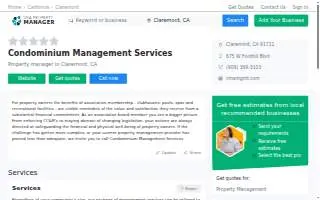 Condominium Management Services of Claremont website