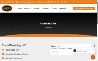 Cisco's Plumbing Inc website