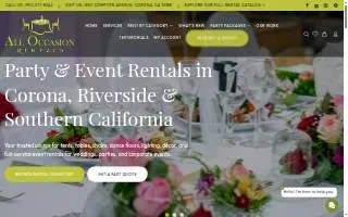 All Occasion Rentals website