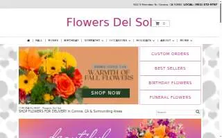 Flowers Del Sol of Corona website