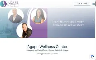 Agape Wellness Center & Chiropractor Costa Mesa website
