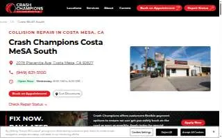 Crash Champions Collision Repair Costa Mesa South website