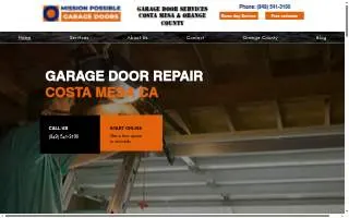 Mission Possible Garage Doors website