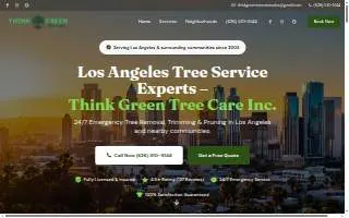 Think Green Tree Care Inc. of Covina website