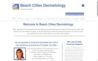 Beach City Dermatology website