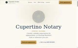 Cupertino Notary website