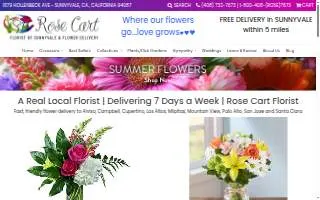 Rose Cart Florist of Sunnyvale & Flower Delivery website