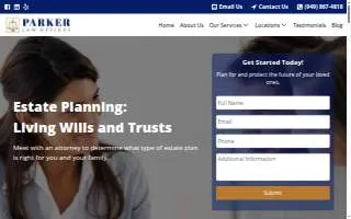 Parker Law Offices of Dana Point website