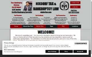 Nixdorf Tax & Bankruptcy Law, Eric M. Nixdorf, Esq., LL.M. Tax, Certified Bankruptcy Specialist of Danville website