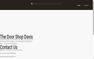 The Door Shop of Davis website