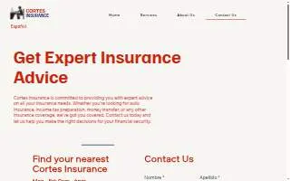 Cortes Insurance Services website