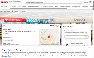 CVS Pharmacy y más of Downey website