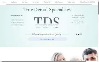 True Dental Specialties of Duarte website