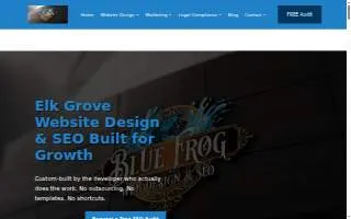 Blue Frog Web Design of Elk Grove website