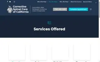 Corrective Spinal Care of California website