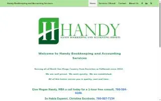 Handy Bookkeeping and Accounting Services website