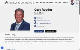 Cory Reeder - Home Loan Officer, NMLS #1867432 website