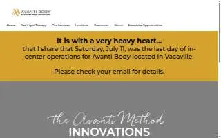 Avanti Body - Vacaville of Fairfield website