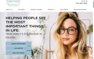 Bidwell Optometry website