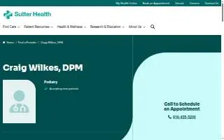 Craig Wilkes, DPM of Rocklin website
