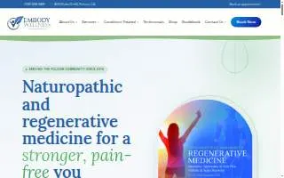 Embody Wellness of Folsom website