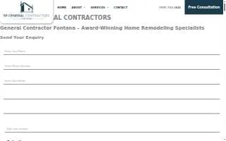 Fontana General Contractors website