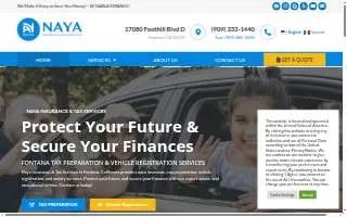 Naya Insurance & Tax Services website