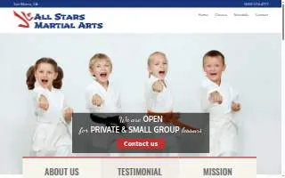 All Stars Martial Arts of Foster City website