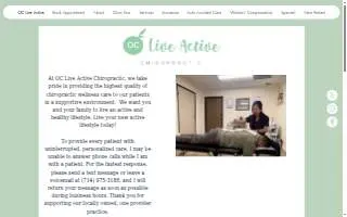 OC Live Active Chiropractic website