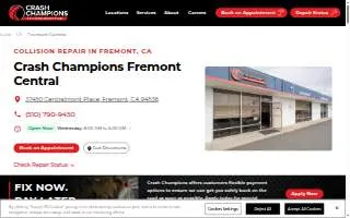 Crash Champions Collision Repair Fremont Central website