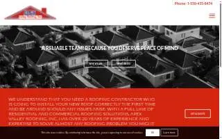 Apex Valley Roofing, Inc website