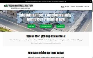Fresno Mattress Factory website