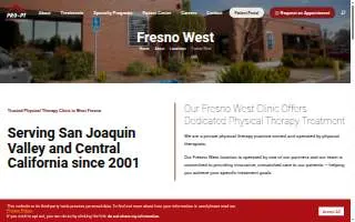 PRO~PT Physical Therapy Fresno West website