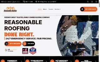 Reasonable Roofing LLC of Fresno website
