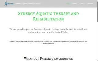 Synergy Aquatic Therapy-Rehab website