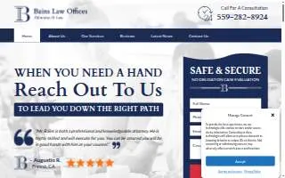 The Bains Law Offices website