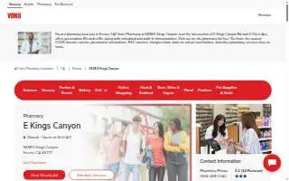 Vons Pharmacy of Fresno website