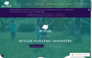 Butler Pediatric Dentistry website