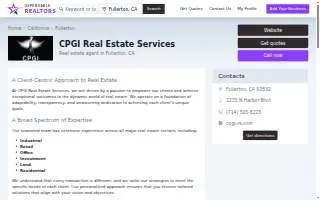 CPGI Real Estate Services website