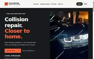 Fullerton Auto Collision website